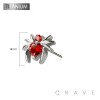 IMPLANT GRADE TITANIUM THREADLESS PUSH IN RED HEART CZ SPIDER TOP PART